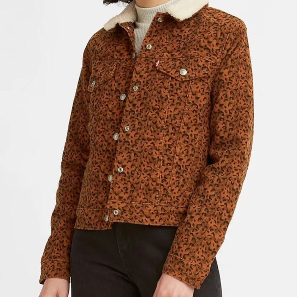 Levi’s Leopard Print Original Sherpa Trucker Jacket